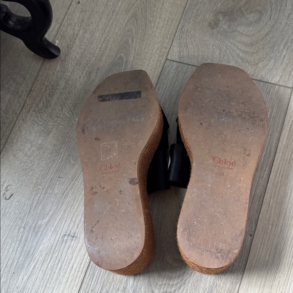 Chloé woody Black and Brown Platform Sandals - Picture 8 of 9